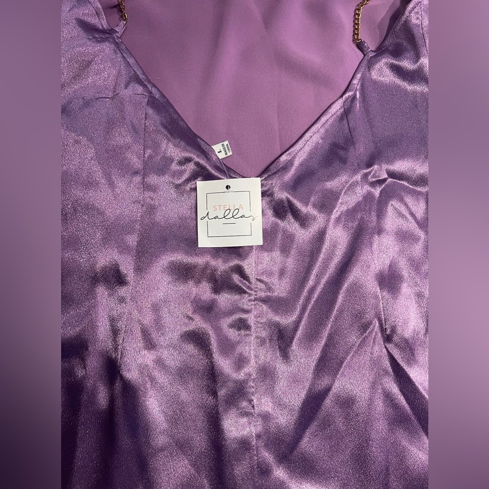 Stella Dallas Womens Purple Halter Dress New With Tags